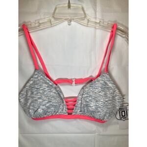Route 101 Sport Bikini Top Pink White Blue Coral Strappy Lightly Padded Large
